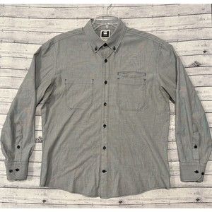 G STAR RAW CORRECT Mens Lockstart Shirt Sz L L/S Button Up Slim Fit light gray